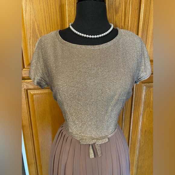 AUTHENTIC VINTAGE HANDMADE MADMEN RETRO PINUP SPARKLE CHIFFON DRESS - Picture 4 of 8